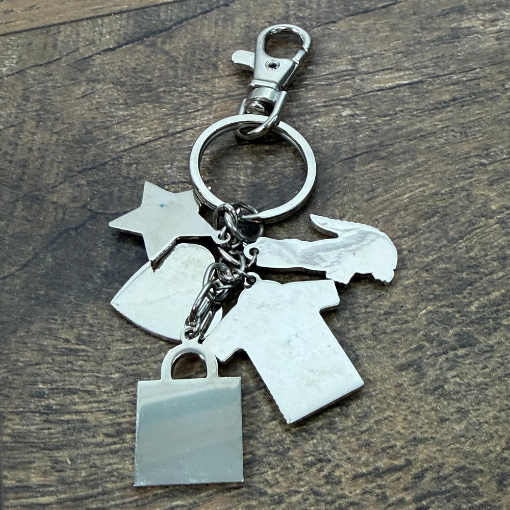 Lacoste Nordstrom TBD Enamel Charm Keychain Multicolor 5pc - Picture 2 of 10